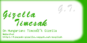 gizella timcsak business card